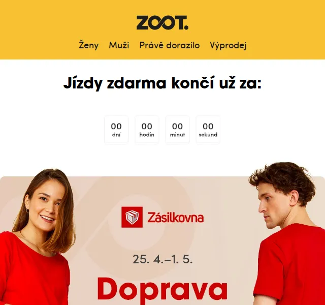 ZOOT: Doprava zdarma při nákupu nad 300 Kč – červen 2026 | Nuslet.cz