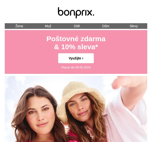 bonprix: poštovné zdarma a 10% sleva – červen 2026 | Nuslet.cz