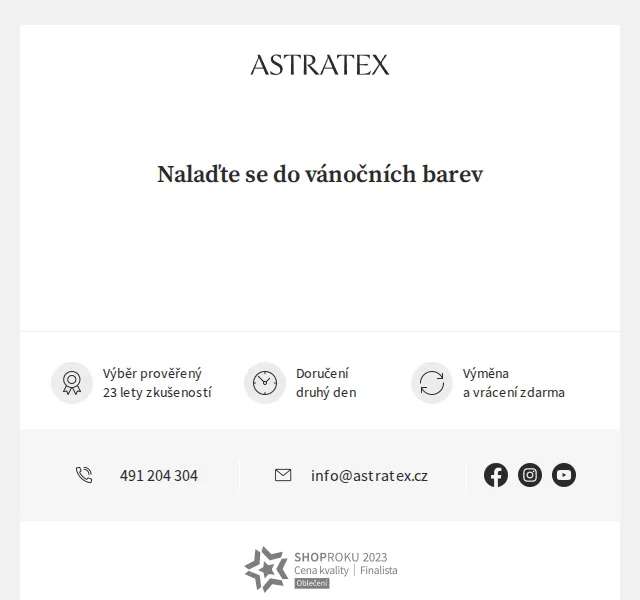 Astratex: Elektronický poukaz a výprodej –60 % – červenec 2026 | Nuslet.cz
