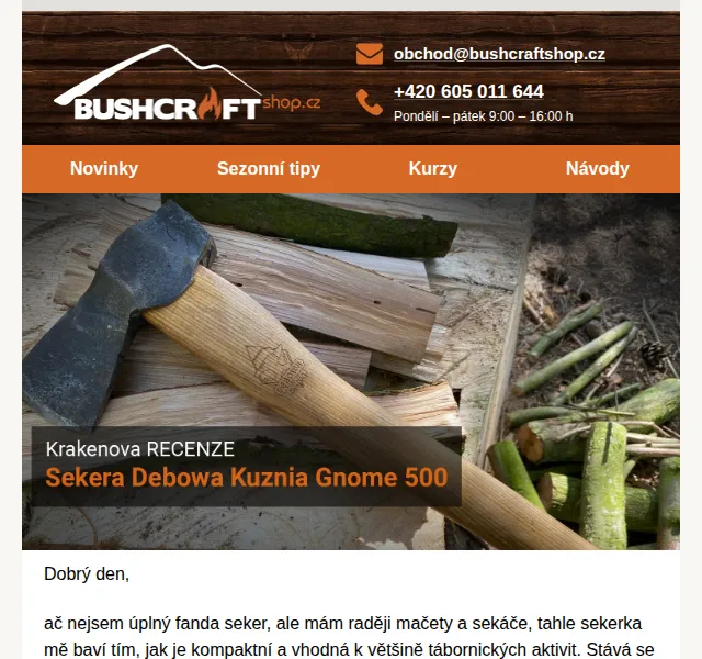 Bushcraftshop: Sekera Debowa Kuznia Gnome 500 g za 1 990 Kč – červen 2026 | Nuslet.cz