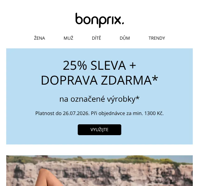 Bonprix: 25% sleva na plavky a letní módu – červenec 2026