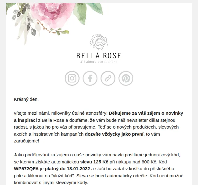 Bella Rose: Sleva 125 Kč při nákupu nad 600 Kč – červen 2026 | Nuslet.cz