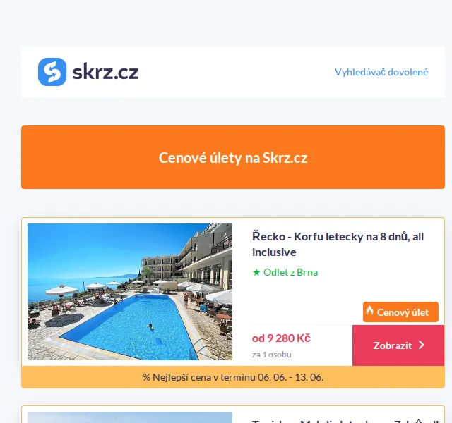 Skrz: Úlet na Korfu už od 9 280 Kč – červenec 2026 | Nuslet.cz
