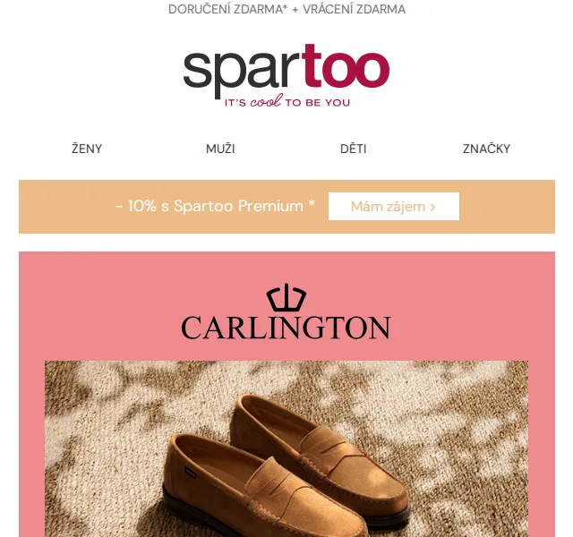 Spartoo.cz: Doručení zdarma – Carlington, Veja, Jack & Jones – květen 2026