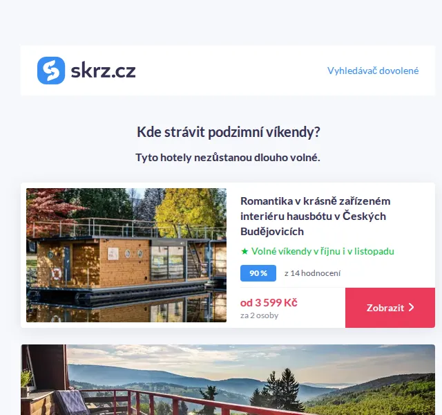 Vánoce na Skrz: podzimní pobyty s vířivkou – listopad 2026 | Nuslet.cz
