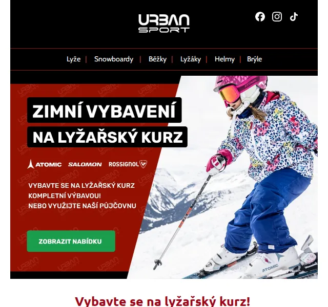 Urban-Sport: lyžařská výbava od 799 Kč – červen 2026 | Nuslet.cz