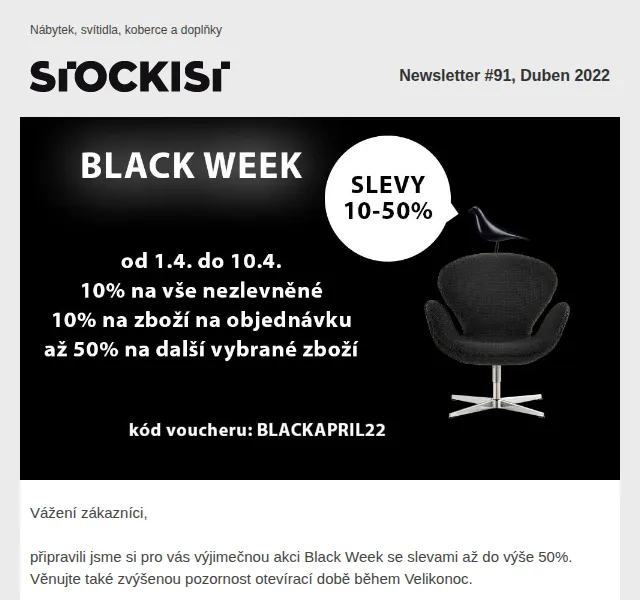 Stockist.cz: Black Week se slevou až 50 % – červen 2026 | Nuslet.cz