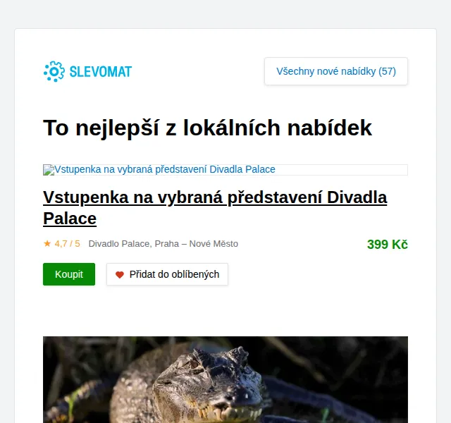 Slevomat: Vstupenka na vybraná představení Divadla Palace – červen 2026 | Nuslet.cz