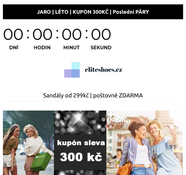 Eliteshoes: slevový kód 300 Kč – август 2026