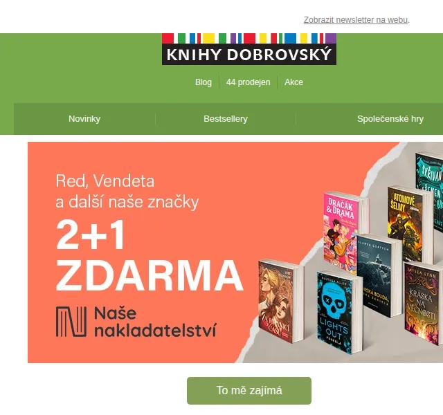 KnihyDobrovsky.cz: 2+1 zdarma na knihy Našeho nakladatelství – červenec 2026 | Nuslet.cz