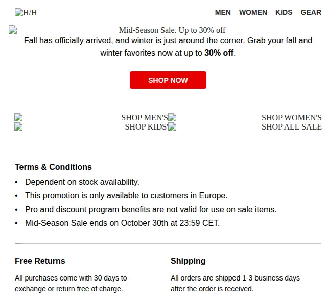 Helly Hansen: Mid-Season Sale až 30 % sleva – červen 2026 | Nuslet.cz