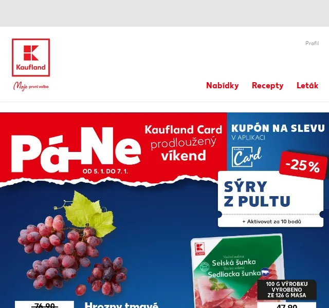 Kaufland: Kaufland Card prodloužený víkend – červen 2026 | Nuslet.cz