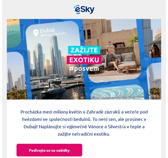 eSky: Exotické Vánoce v Dubaji od 6 470 Kč – červen 2026 | Nuslet.cz