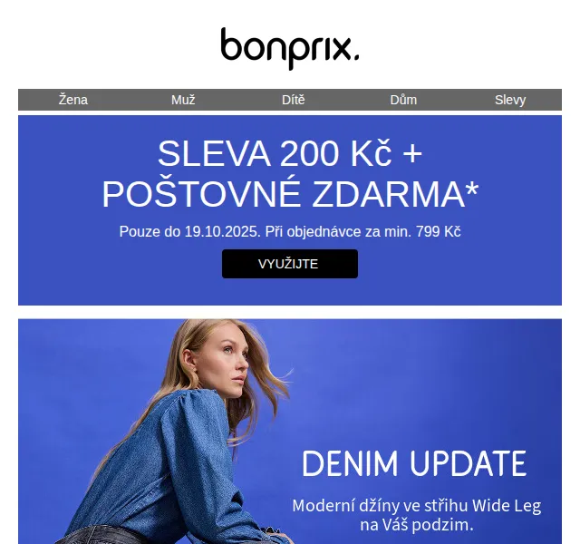 bonprix: SLEVA 200 Kč + poštovné zdarma – říjen 2025 | Nuslet.cz