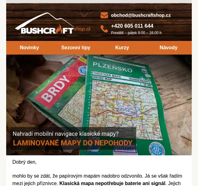Bushcraftshop: Odolné mapy KČT místo GPS – červen 2026 | Nuslet.cz