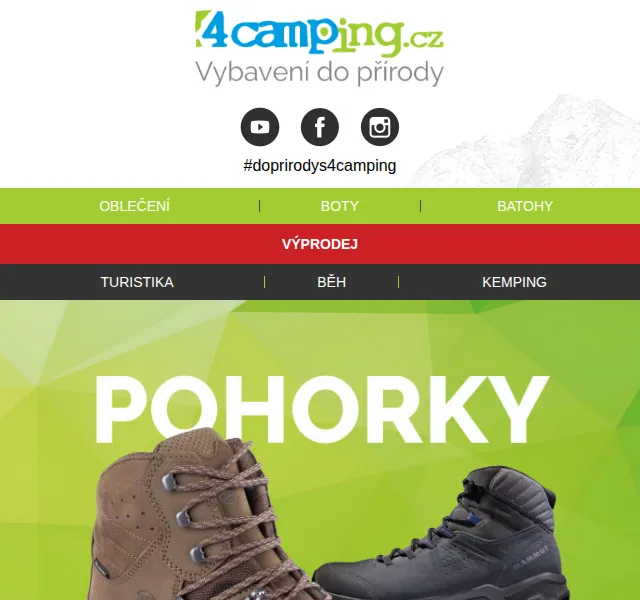 4camping.cz: sleva 500 Kč na pohorky – červen 2026 | Nuslet.cz