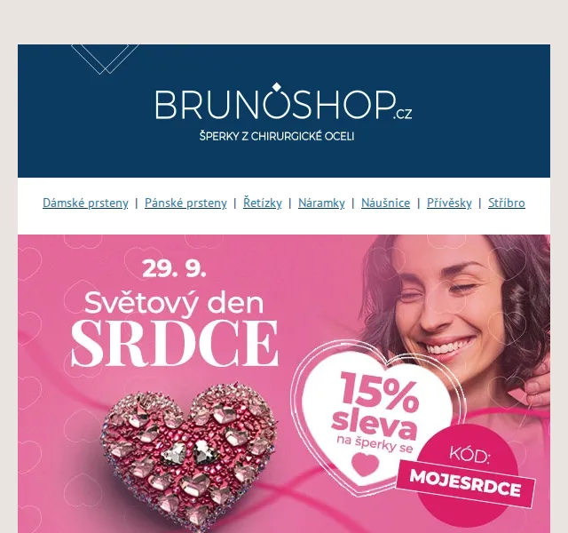 BRUNOshop.cz: 15% sleva na srdcové šperky – září 2023 | Nuslet.cz