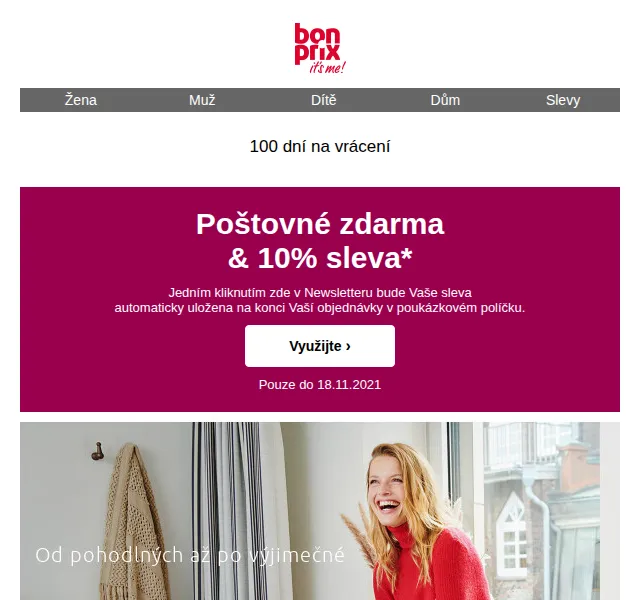bonprix: 10% sleva + poštovné zdarma – červen 2026 | Nuslet.cz
