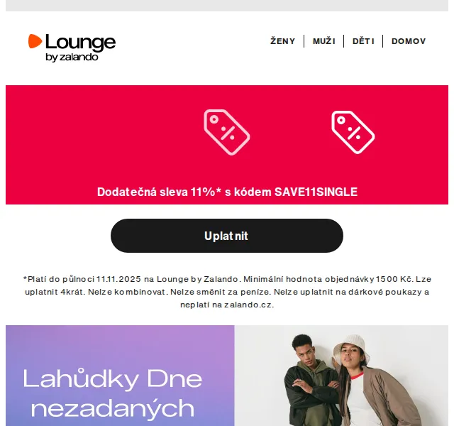 Lounge by Zalando: 11 % sleva na módní outfity – duben 2026