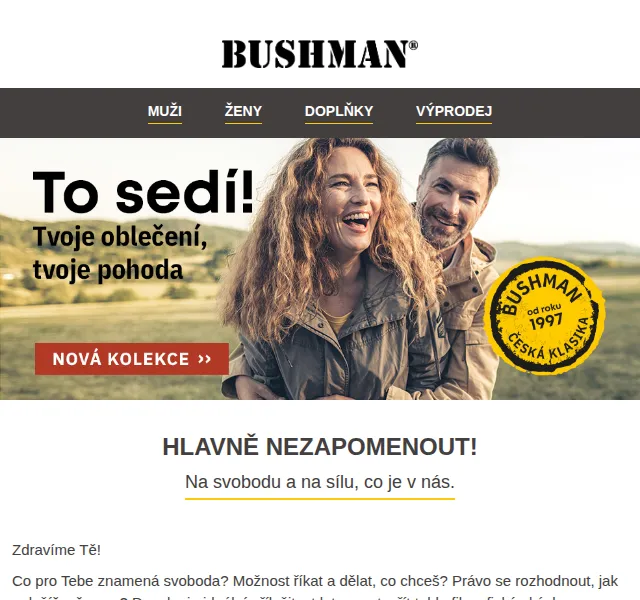 BUSHMAN: Výprodej pánských a dámských kousků až 2 599 Kč – červen 2026 | Nuslet.cz