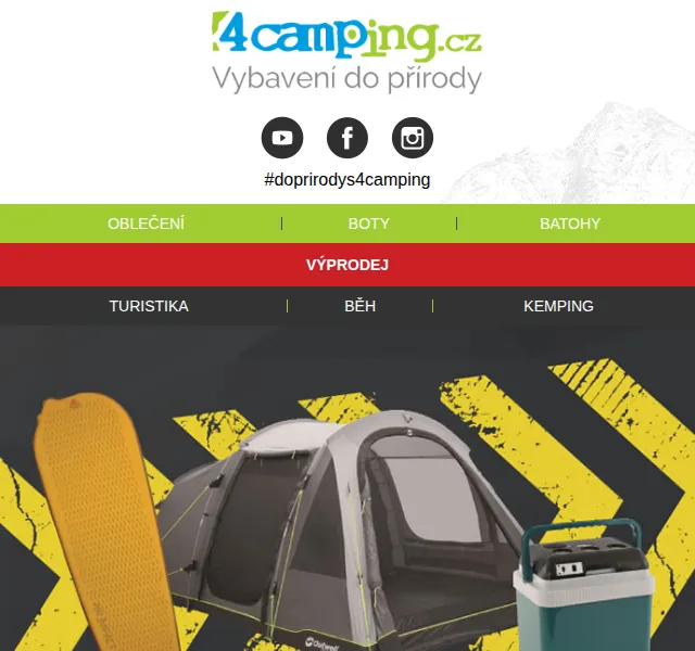 4camping: Výprodej kempingu – slevy až 50 % na Outwell, Easy Camp a Robens – červen 2026 | Nuslet.cz