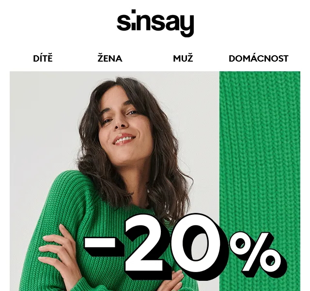 Sinsay: Kód na -20 % na vybrané produkty – červen 2026 | Nuslet.cz