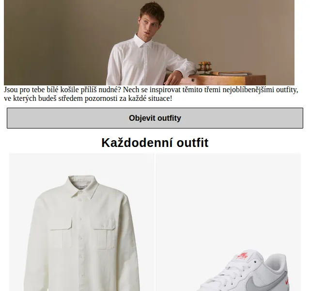 ABOUT YOU: Bílá košile – 3 outfity za cenu jedné – červen 2026 | Nuslet.cz