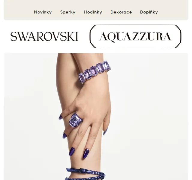 Swarovski: Sandály Aquazzura Creators Lab – červen 2026 | Nuslet.cz