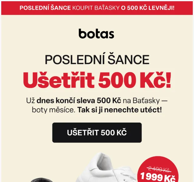 Vasky: Sleva 500 Kč na Baťasky – duben 2026 | Nuslet.cz