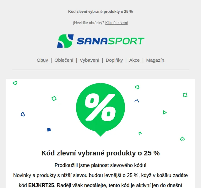 Sanasport: sleva 25 % na vybrané produkty – červen 2026 | Nuslet.cz