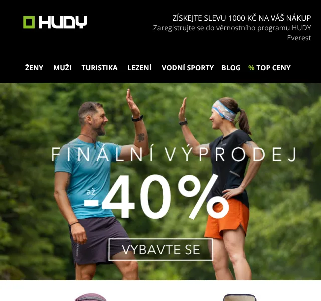 Hudy: Vyprodej az -40 % – srpen 2026