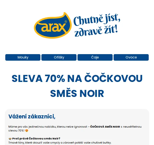 Potraviny Arax: Čočková směs Noir se slevou 70 % – červen 2026 | Nuslet.cz