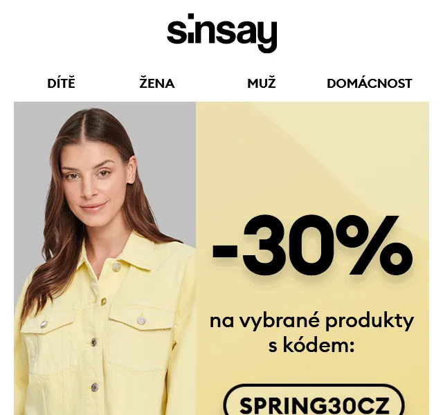 Sinsay: Jarní sleva 30 % – červen 2026 | Nuslet.cz