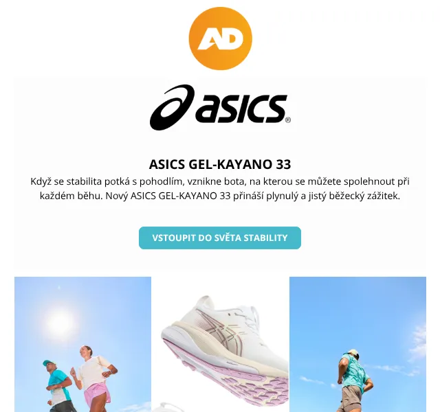 AD Sport: ASICS GEL-KAYANO 33 běžecké boty – červenec 2026