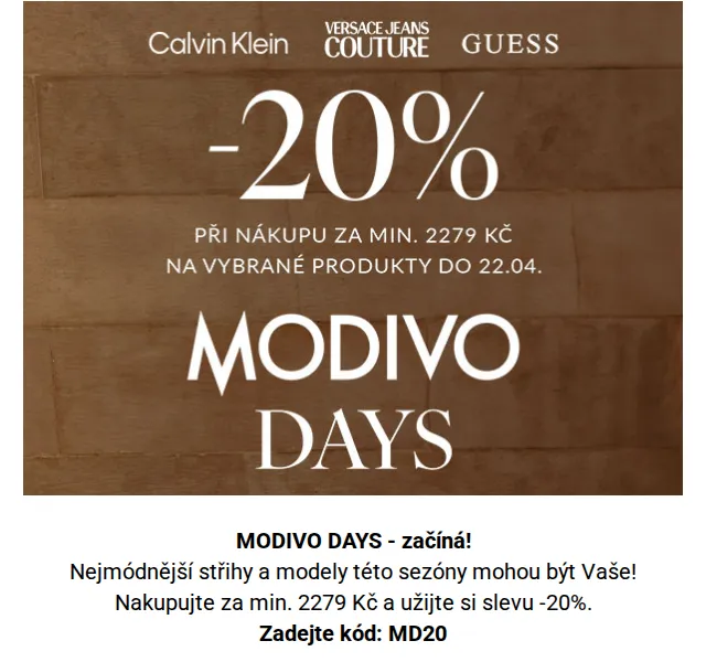 Modivo: sleva 20 % na módu – červen 2026 | Nuslet.cz