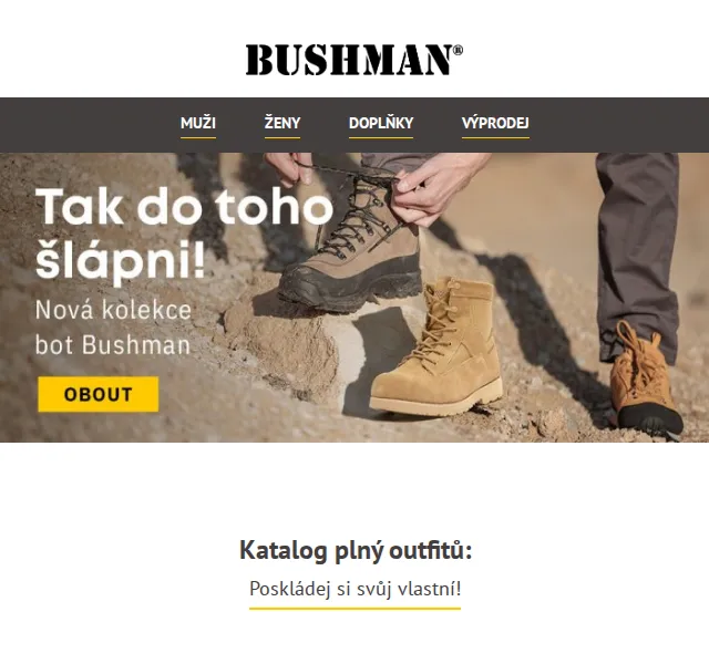 BUSHMAN: Outfity s 20% slevou – červen 2026 | Nuslet.cz
