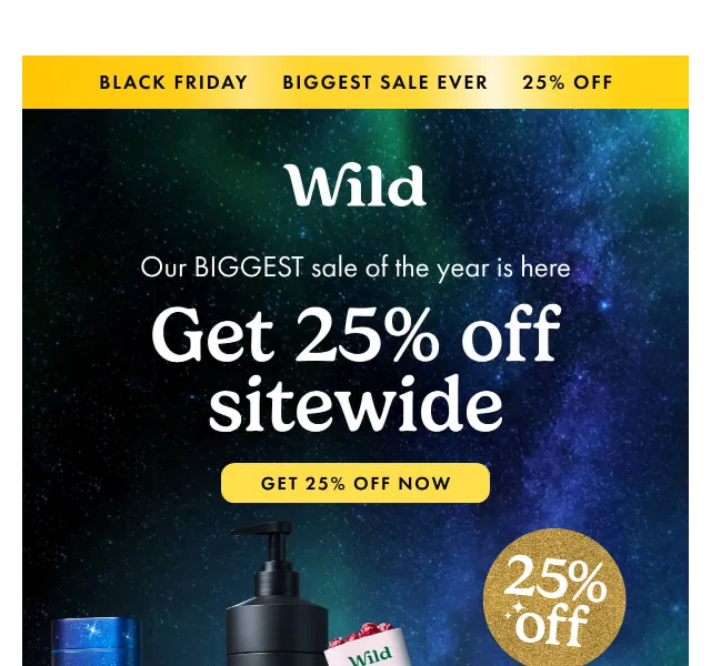 Wild: 25% sleva na Black Friday – červen 2026 | Nuslet.cz