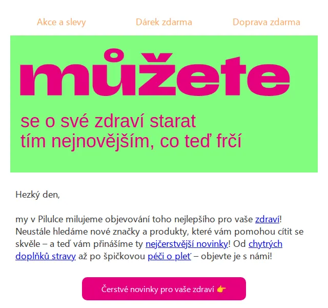 Pilulka.cz: Novinky BrainMax, LYSS, Vellena – červenec 2026 | Nuslet.cz
