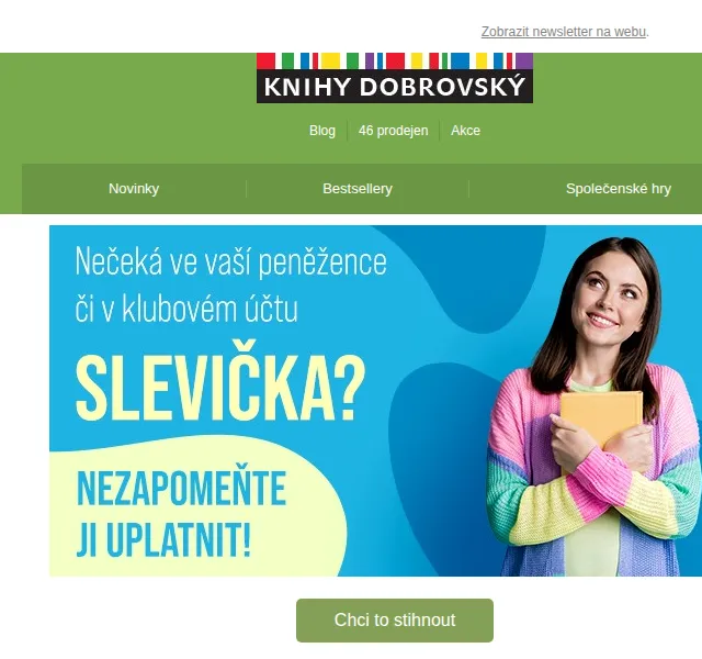 KnihyDobrovsky.cz: Sleva 100 Kč a Black Friday až 90 % – červen 2026 | Nuslet.cz