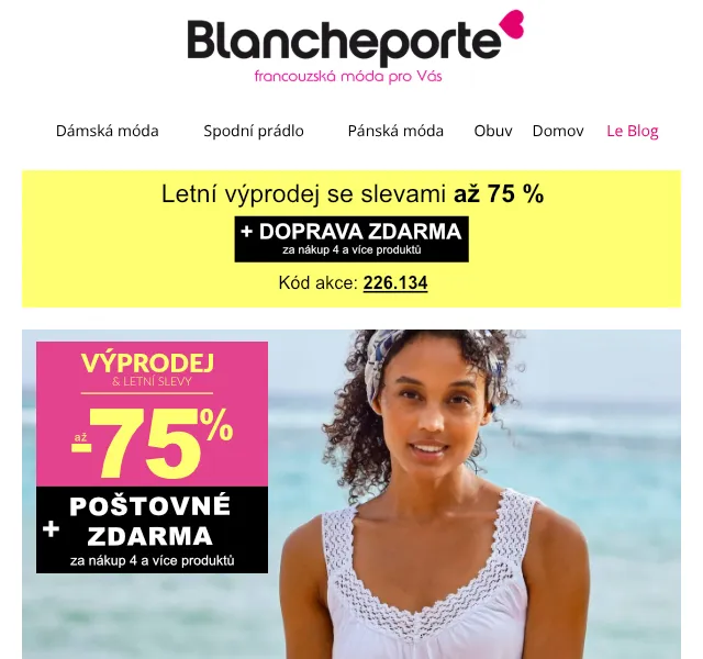Blancheporte: Bílá móda se slevami až 50 % – červenec 2026