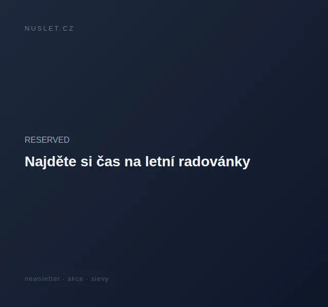 RESERVED: Nová pánská kolekce – červen 2026 | Nuslet.cz