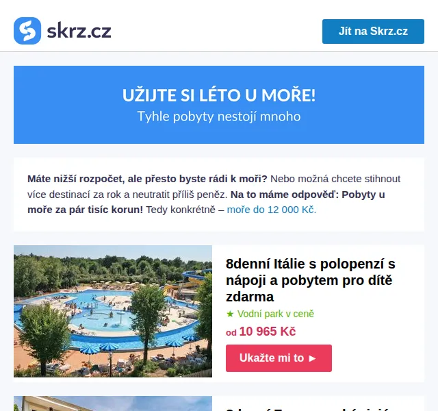 Vánoce na Skrz: dovolené u moře od 6 199 Kč – červen 2026 | Nuslet.cz