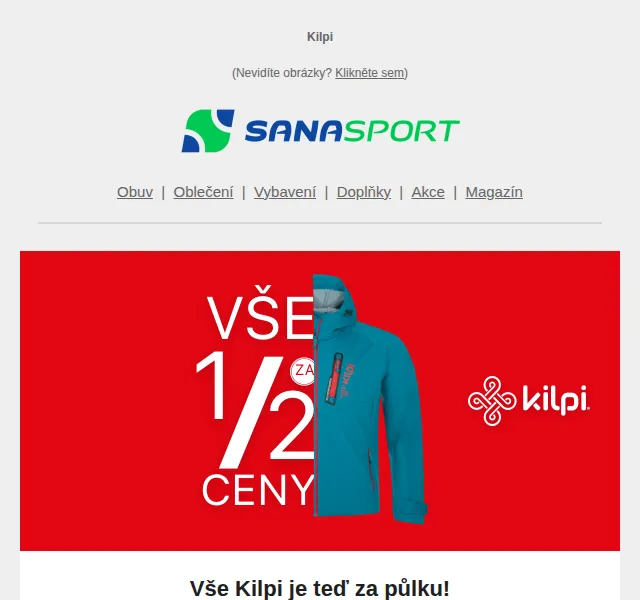 Sanasport: Kilpi sleva 50–75 % – červen 2026 | Nuslet.cz