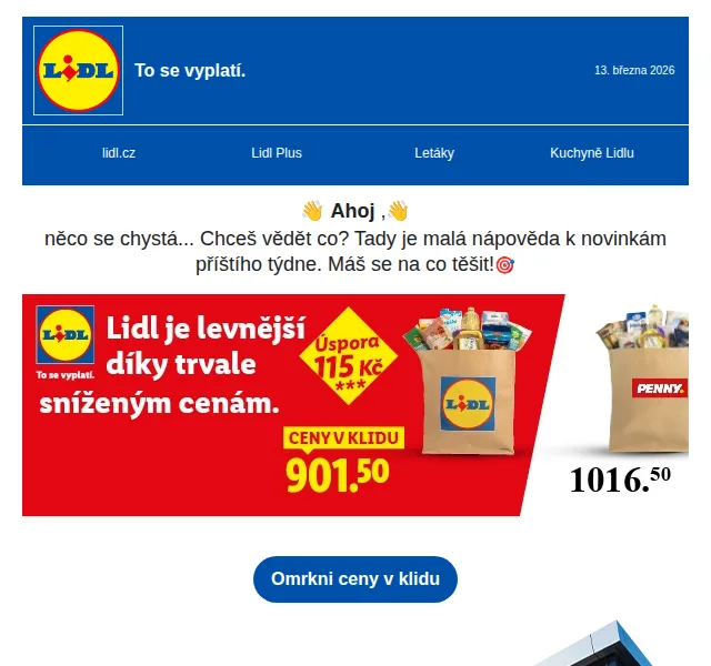 Lidl: Instantní káva -28 %, kufrů -1000 Kč, móda -25 % | březen 2026