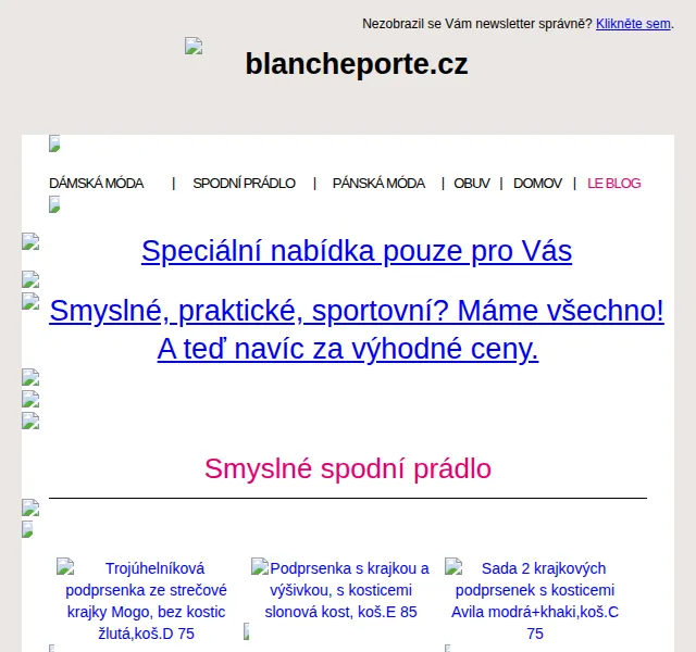 Blancheporte: Až -70 % na spodní prádlo – červen 2026 | Nuslet.cz