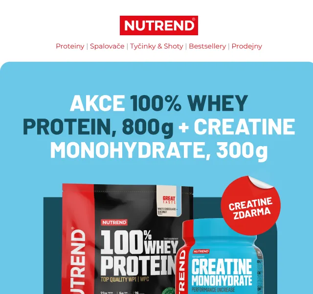 Nutrend: Protein + kreatin zdarma – září 2026
