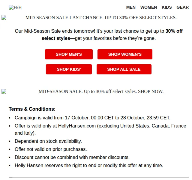 Helly Hansen: Mid-Season Sale sleva až 30 % – červen 2026 | Nuslet.cz