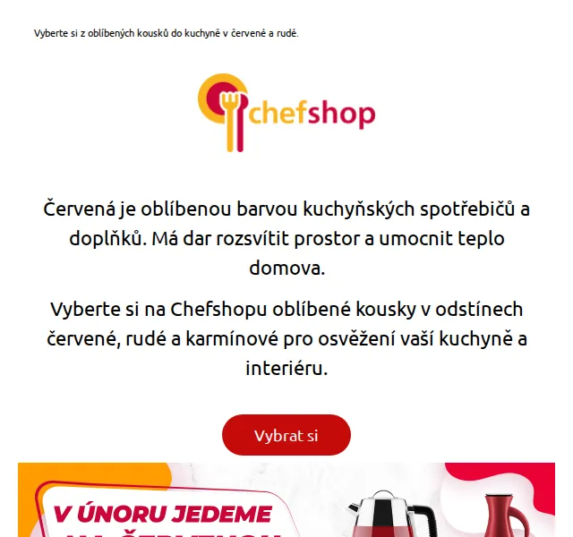 Chefshop: Červené kousky do kuchyně – červen 2026 | Nuslet.cz