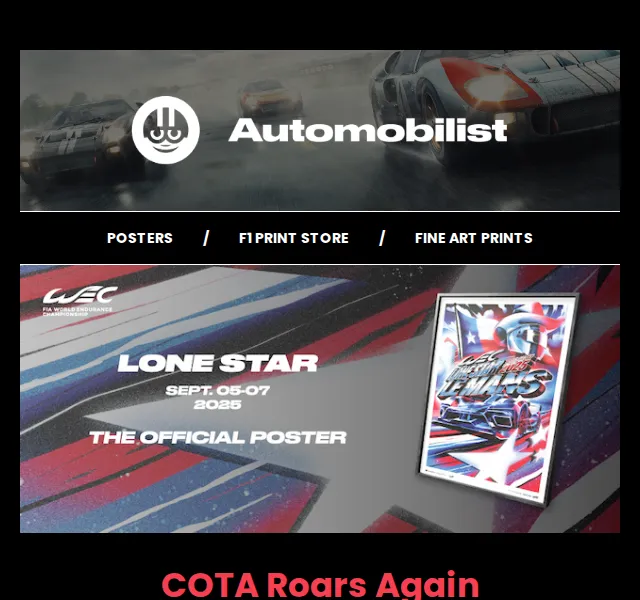 Automobilist: FIA WEC Lone Star Le Mans – oficiální plakát | červen 2026 | Nuslet.cz