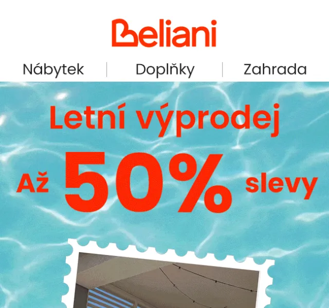 Beliani.cz: až 50% slevy na nábytek – srpen 2026